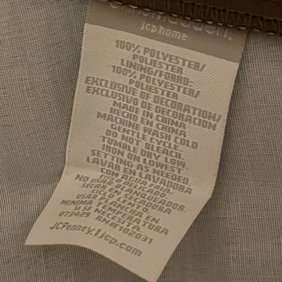 Chris Madden 4 Brown Curtain Panels with 4 Beaded Waterfall Valences 108” - Picture 2 of 3